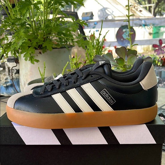 Adidas Black and White Skate Sneakers with Gum Sole - Picture 5 of 8